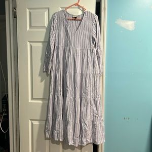 Light purple stripe long dress